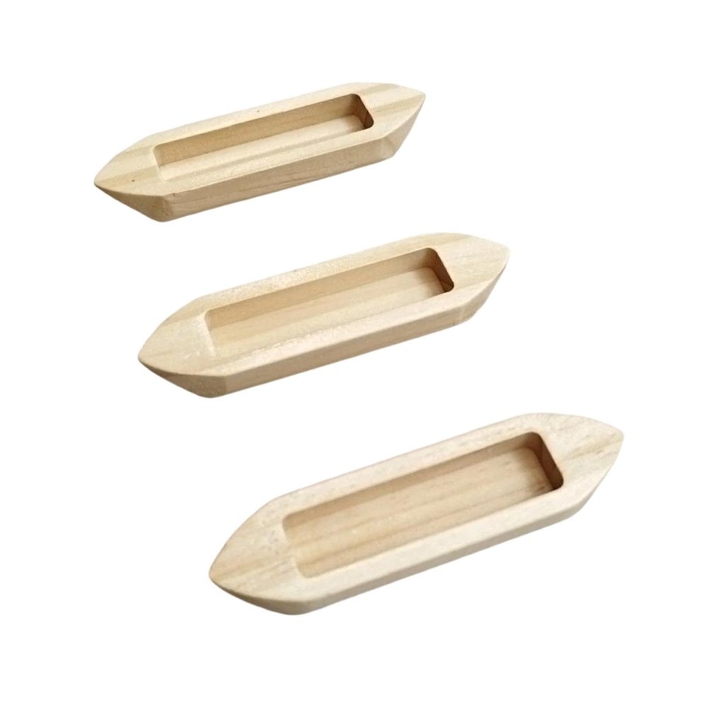BooGaeio 3Pcs Wooden Boat Unfinished Decorative Wood Boat Decor Model Nautical Fishing Canoe for Bookshelf Home Table Gifts Decor