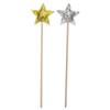Alasum 2PCS Star Shape Fairy Wands for Birthday Party Dress-up Silver Gold Glitter Wands for Role Play and Costume Accessories view 1