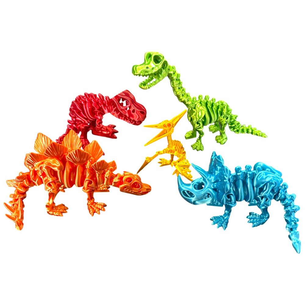 5 Piece Dinosaur 3D Printed Set