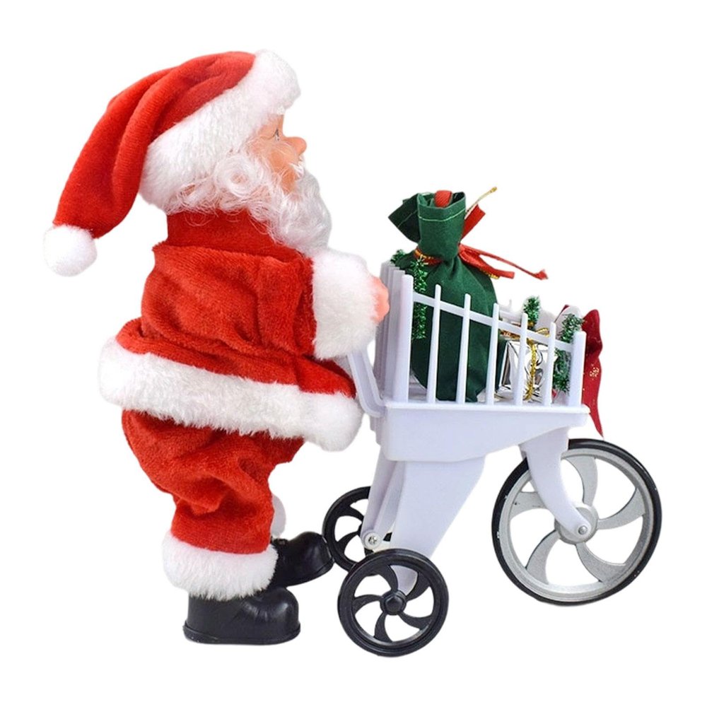 JISADER Santa Shopping Cart Toy with Music Accessories Christmas Decoration