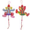 Abaodam 2Pcs Wooden Clown Marionette Puppets Pull String for Interactive Play Finger Dexterity Exercise Creative Educational Puppet Dolls for Boys view 1
