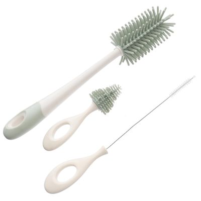 Silicone Milk Bottle Brush Set with Long Handle and 360 Rotation