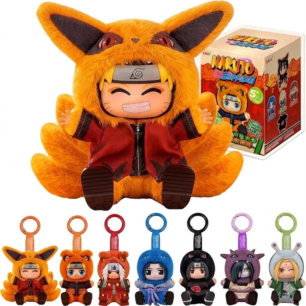 ABYSTYLE Naruto Shippuden Miniso Cute Beasts Eaki Blind Box Collectible Plush Official Anime Mystery Plush Toy Soft & Cuddly Mini Plush for Fans and Collectors