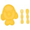 Baby Silicone Feeder Set, BabyX 3-pcs Golden-Fish-themed Baby Plate with Suction, Spoon and Fork for Babies Toddler Kids, BPA-Free, Baby Utensils Feeding Supplies, Microwave and Dishwasher Safe view 1