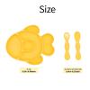 Baby Silicone Feeder Set, BabyX 3-pcs Golden-Fish-themed Baby Plate with Suction, Spoon and Fork for Babies Toddler Kids, BPA-Free, Baby Utensils Feeding Supplies, Microwave and Dishwasher Safe view 2
