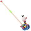BESTonZON Wooden Push with Handle Cute Animal Design Walking Cart for Boys and Walker Encouraging Motor Skills Development and Fun Learning view 1