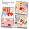 ORFOFE Wooden Tea Pretend Play Dessert Food Miniature Tableware for Creative Role Play and Social Skills Development Educational Afternoon Tea Pretend Playthings view 2