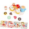 ORFOFE Wooden Tea Pretend Play Dessert Food Miniature Tableware for Creative Role Play and Social Skills Development Educational Afternoon Tea Pretend Playthings view 4