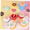 Abaodam Wooden Afternoon Tea Playset with Realistic Miniature Dessert Props for Pretend Play Educational for Birthday and S Day view 2