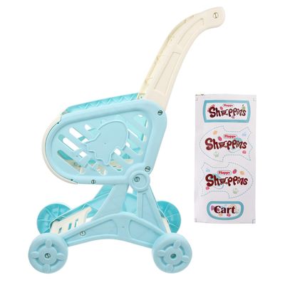ToysCentral Basics Simulated Supermarket Shopping Cart for Trolley with Easy-Grip Handle and Smooth Wheels for Boys Pretend Play Grocery Store Role-Playing