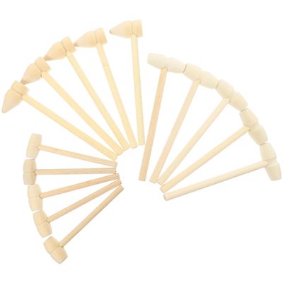 BESPORTBLE 15pcs Wooden Mallets Mini Wooden Hammers for Boys and Smooth Polished Surface Educational for DIY Crafting and Play