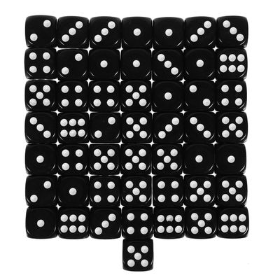 Abaodam 50pcs Black Acrylic Dice Small Lightweight Game Dice for Board Games Party Accessories Tabletop for Home Bar Ktv Fun