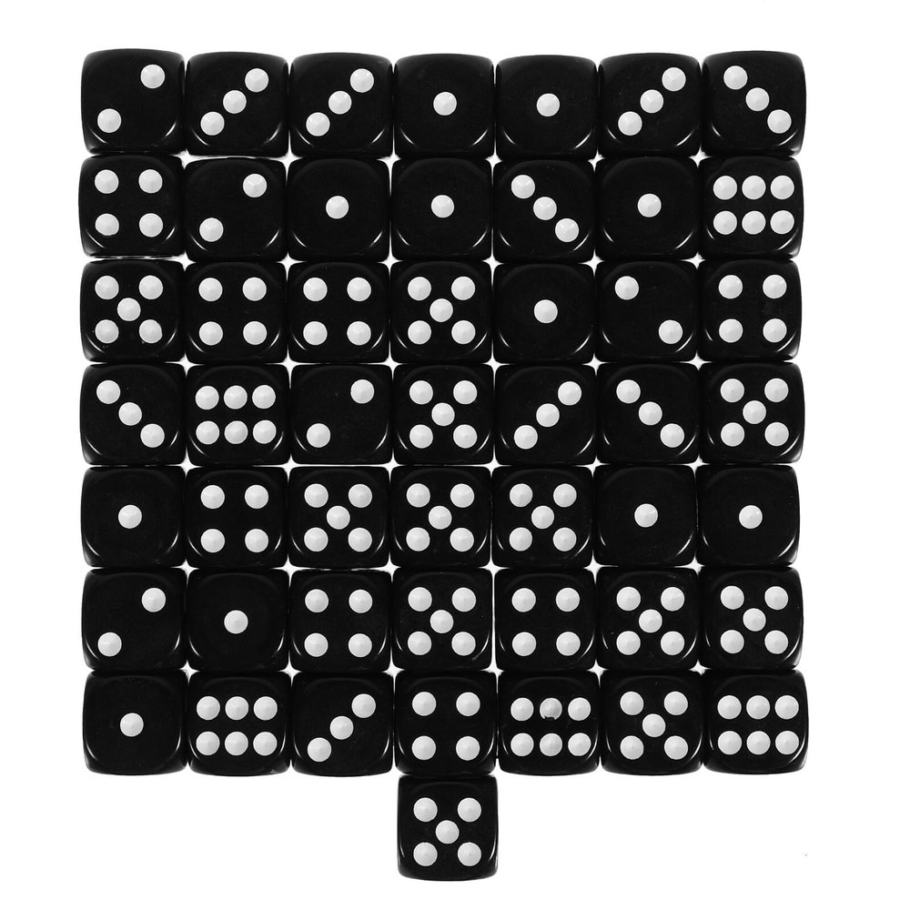 Abaodam 50pcs Black Acrylic Dice Small Lightweight Game Dice for Board Games Party Accessories Tabletop for Home Bar Ktv Fun