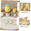 Kisangel Wooden Tea Set Play Kitchen Accessories Miniature House Tableware DIY Tea Set Decor Pretend Play Enhances Coordination and Social Skills view 2