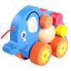 FAVOMOTO Creative Elephant Pull Along Cart for Cartoon Animal Walker Fun Pull Car for Develops Motor Skills and Coordination Safe and Engaging Plaything for Boys view 1