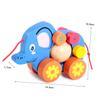 FAVOMOTO Creative Elephant Pull Along Cart for Cartoon Animal Walker Fun Pull Car for Develops Motor Skills and Coordination Safe and Engaging Plaything for Boys view 2