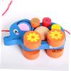 FAVOMOTO Creative Elephant Pull Along Cart for Cartoon Animal Walker Fun Pull Car for Develops Motor Skills and Coordination Safe and Engaging Plaything for Boys view 3