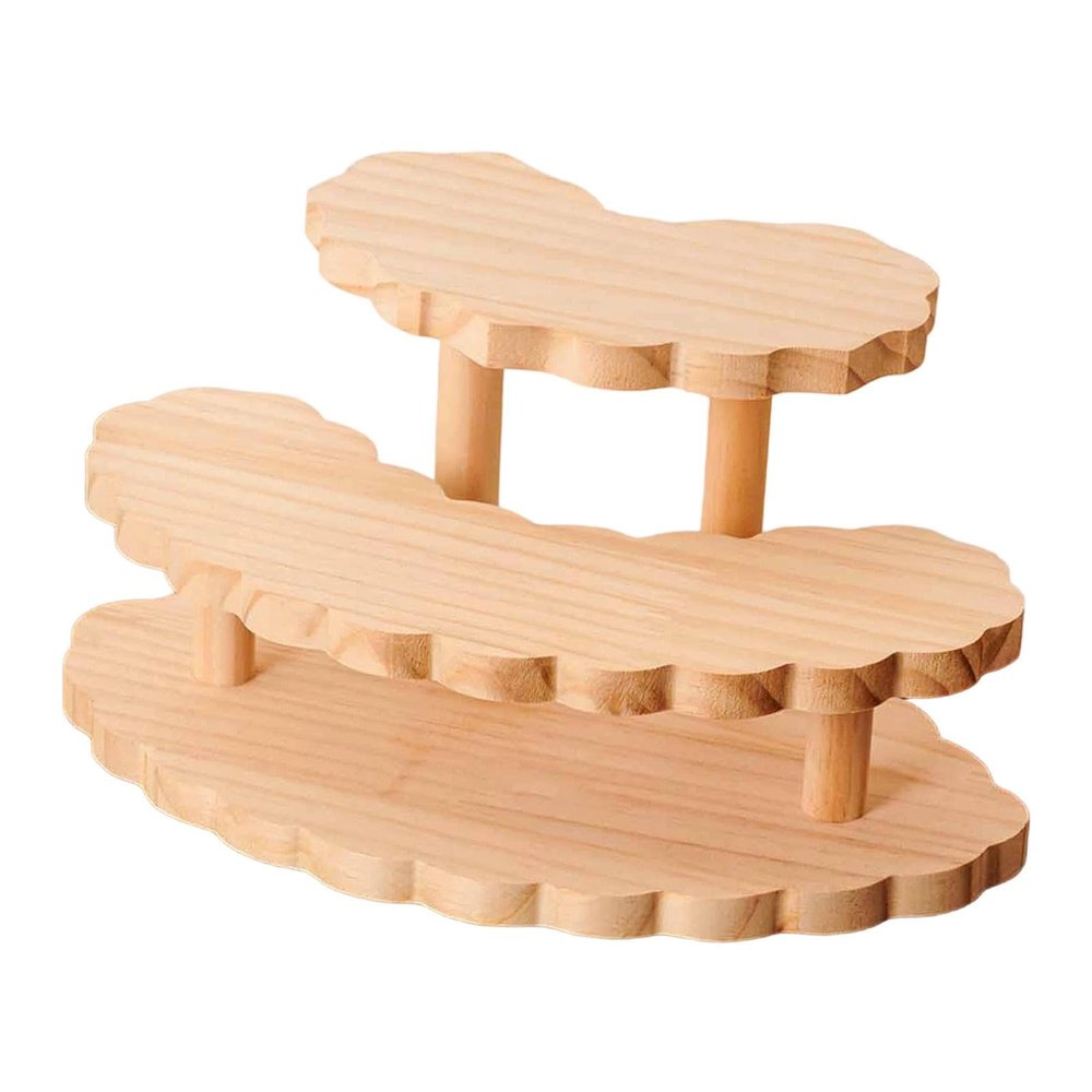 Action Figures Display Stand Collectibles Shelf Decoration Wood Display Riser Perfume Organizer for Dolls Models Living Room, 3 Tier