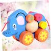 Toyvian Elephant Pull Cart for Cartoon Animal Design Boy Educational Pull Along Walker Enhancing Practical Skills and Observation Safe Fun for Playing view 3