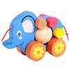 BESTonZON Creative Elephant Pull Cart for Walker Pull Car Educational Animal for Boys and Enhancing Coordination and Practical Skills view 1