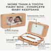 Tooth Fairy Tooth Holder, Handcrafted Natural Wood Storage Box with Fairy Gold Coin, Ideal for Baby Teeth Umbilical Cord Lanugo, Odorless Non-toxic Keepsake Organizer for Lost Teeth (Middle) view 3
