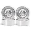 RC Beadlock Wheels For Axial For SCX10 90046 D90 D110 CC01 For TRX4 1/10 4PCS Metal 1.9 Beadlock Wheel Hub Rim RC Car Crawler Upgrade Parts(Silver) view 1