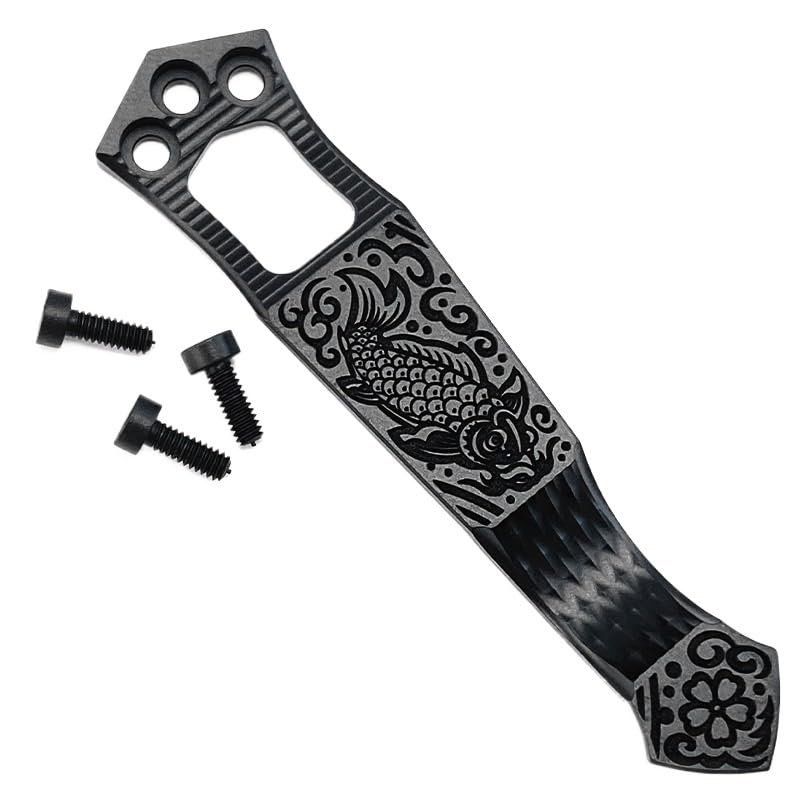 1PC CNC Titanium Alloy Back Clip with 3PCS Screws in Black Fit for Emerson Series