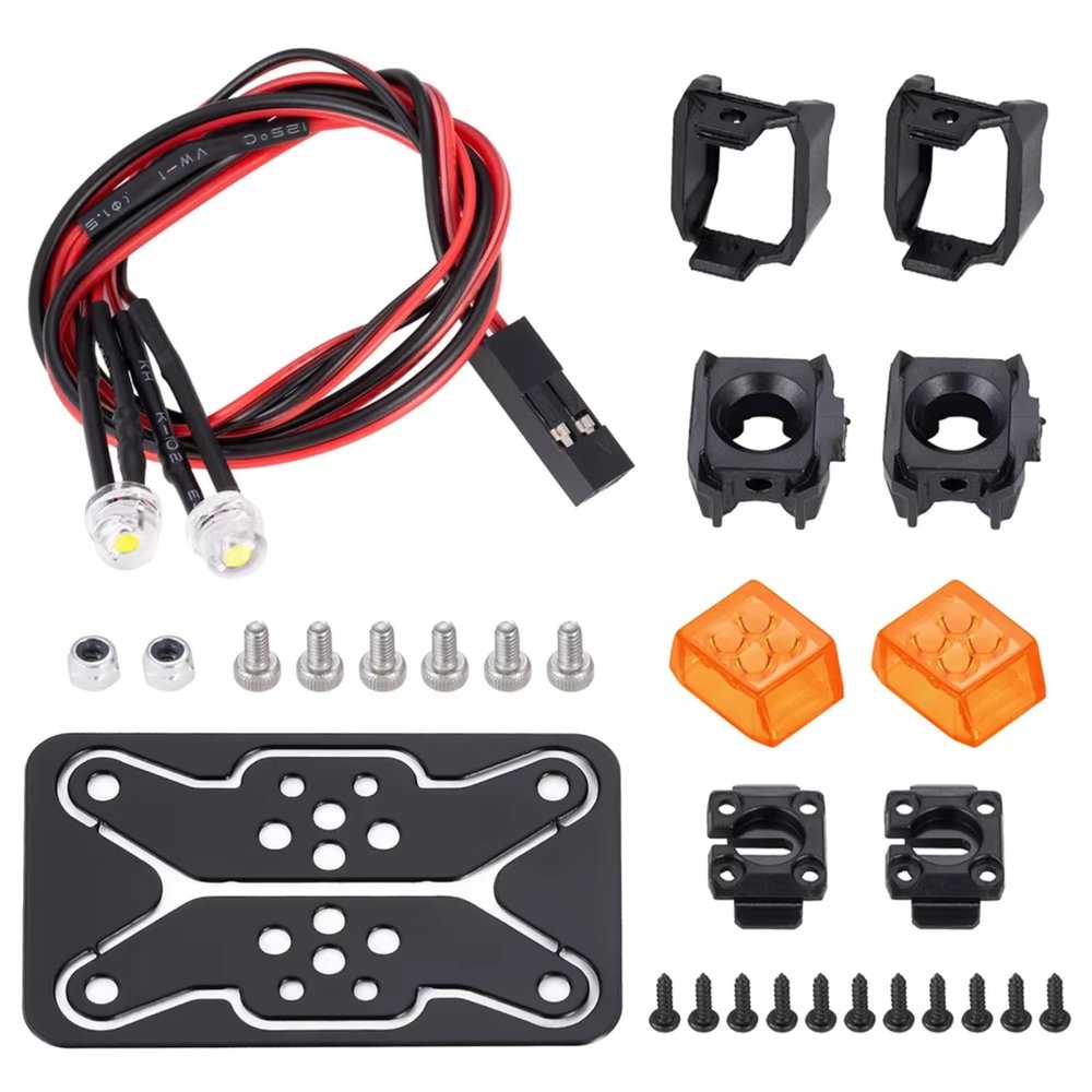 RC Car Lights For TRX4 For Axial For SCX10 1/10 12mm 18mm Square White Red Orange Lights Spotlights Searchlight Taillight RC Car Upgrade Parts(Orange,12mm)