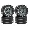 RC Crawlers Wheel Hub For Axial For SCX10 II III For Traxxas For TRX4 For TRX6 For MJX 1/10 4Pcs 1.9Inch 12mm Metal Alloy Wheels RC Car Parts(Gray) view 1