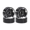 RC Beadlock Wheels For Axial For SCX24 For TRX4M 1/18 CNC Aluminium 1.3 Inch Colorful Lock Tire Wheel Hub RC Car Upgrade Replacements Parts(Black) view 2