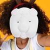 Abaodam 2pcs DIY Blank Animal Masks for Unpainted White PVC Face Masks for Halloween Cosplay Masquerade Party Crafting and Art Decoration view 4