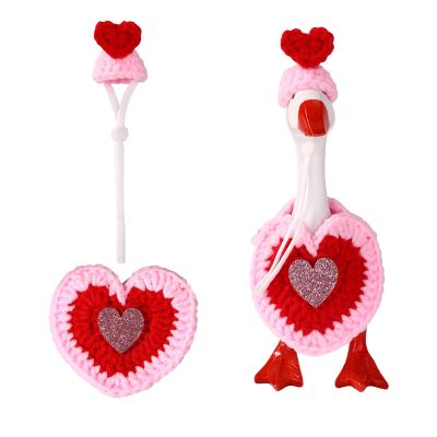 Sinbana Desktop Goose Costume, Cute Outfit Mini Desk Geese Clothes for 7in/17.78cm Magnetic Desk Goose Statue Home & Office Decor (Heart-Shaped)