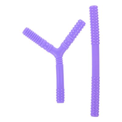 HAPINARY Silicone Teether Rod Hollow Soft Chewable Tubes with Smooth Edges for Gum Relief Safe Chew for Boy Girl