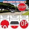 2025 Solar-Powered Flashing Stop Sign with 24Leds | High-Intensity Reflective from 0.5 Miles | Weather-Resistant Solar Aluminum Traffic Road Warning Sign 80cm/31.5in view 3