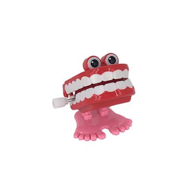 FAVOMOTO Wind Up Teeth with Moving Feet and Googly Eyes Funny Novelty Wind-up for Vibrating Chattering Teeth Shape Amusing Stress Relief Plaything