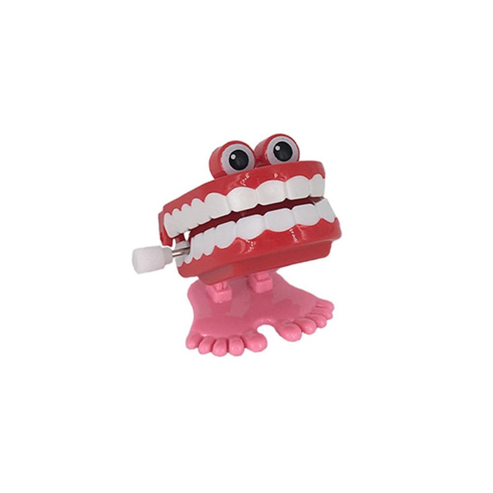 FAVOMOTO Wind Up Teeth with Moving Feet and Googly Eyes Funny Novelty Wind-up for Vibrating Chattering Teeth Shape Amusing Stress Relief Plaything