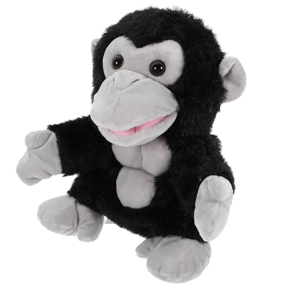Beaupretty Gorilla Plush Hand Puppet for Soft Interactive Storytelling Animal Plushie Reusable Hand Puppet to Enhance Communication and Motor Skills