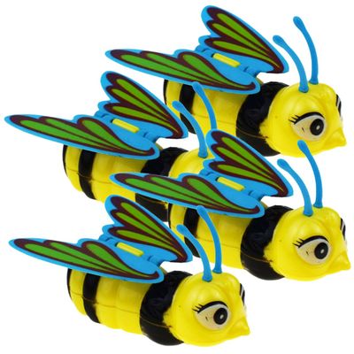 BESPORTBLE 4Pcs Wind-up Bee Small Compact Playthings Adorable Moving Wing Bee Models Educational Fun Gifts for Boys Birthday and Festivals