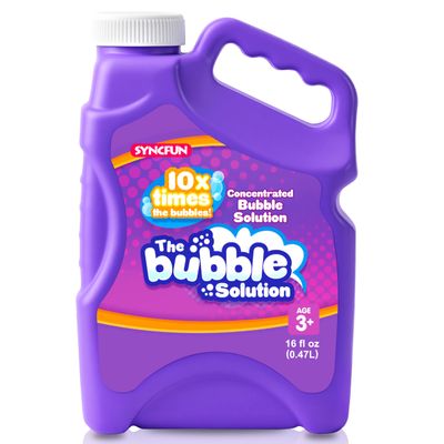 SYNCFUN 16 oz Bubble Solution Refills(Up to 1.25 Gallons), Concentrated Solution for Bubble Machine, Wands, Blower, Easter, Outdoors Activity-Purple