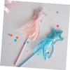 Mikinona 6pcs Star-Shaped Fairy Wands for Party Cosplay Lightweight Portable Wands in Pink Purple Gold Blue for Birthday Wedding Festival Play view 2