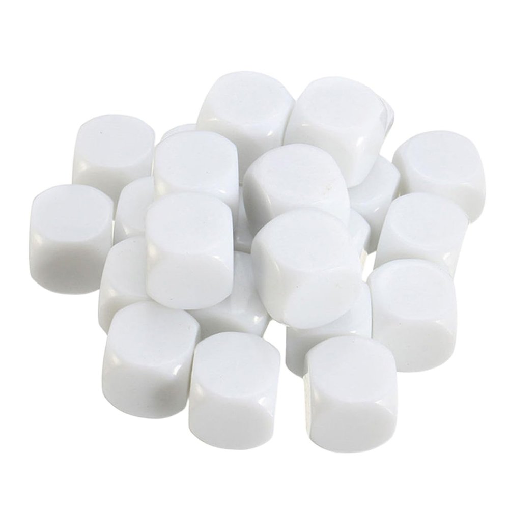 Beaupretty 30Pcs Square Blank Dice Acrylic Cubes for DIY Fun White Game Blocks for Teaching Choice Making and Creative Drawing Activities
