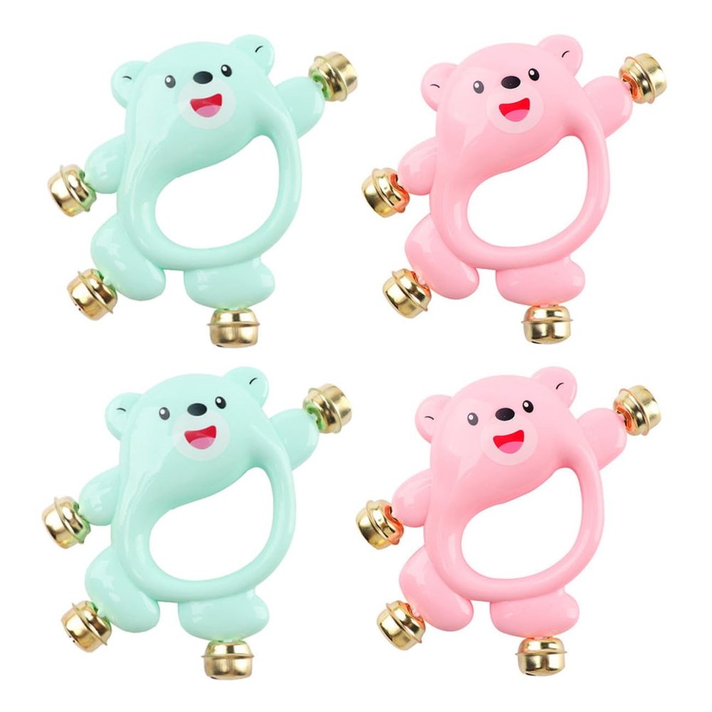 MAJORMENCH 4pcs Rattle Lightweight Comfortable Grip Educational Handbell for Sensory Development and Interaction Safe High-Grade Material