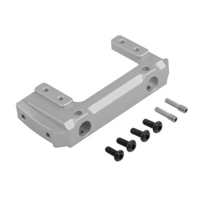 RC Car Accessories Compatible with Axial for SCX10 II AX90046 90046 90047 1/10 RC Crawler Car Upgrade Part Aluminum Alloy Front Bumper Mount Servo Stand(Silver)