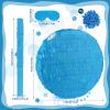 Adecortalk Blue Round Blank Pinata Circle Folding Pinata with Bat Stick Blindfold Confetti for Kids Birthday Wedding Celebration Baby Shower Carnival Party Supplies,13 x 13 x 3.15 Inches view 2
