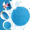 Adecortalk Blue Round Blank Pinata Circle Folding Pinata with Bat Stick Blindfold Confetti for Kids Birthday Wedding Celebration Baby Shower Carnival Party Supplies,13 x 13 x 3.15 Inches view 3