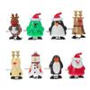 CVUTOVO 8 Pcs Wind-up Christmas Walking Jumping Clockwork Cartoon Novelty Party Favors for Fun Holiday Stocking Stuffers Random Color view 1