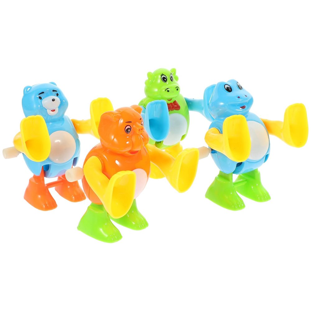 FAVOMOTO 4Pcs Wind Up for Cartoon Clockwork Playthings Adorable Gift for Early Learning Fun Interaction