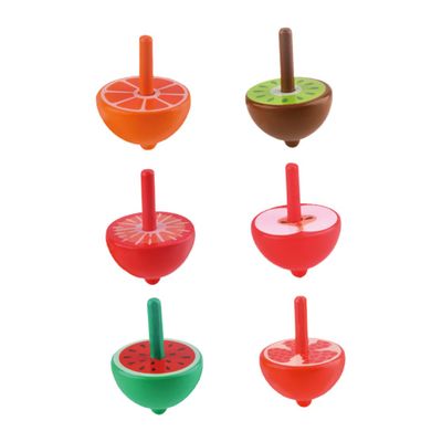 SOPOTUTU 6pcs Wooden Gyro for Traditional Spinning Tops Creative Funny Material Gift for Boys and Early Childhood Learning