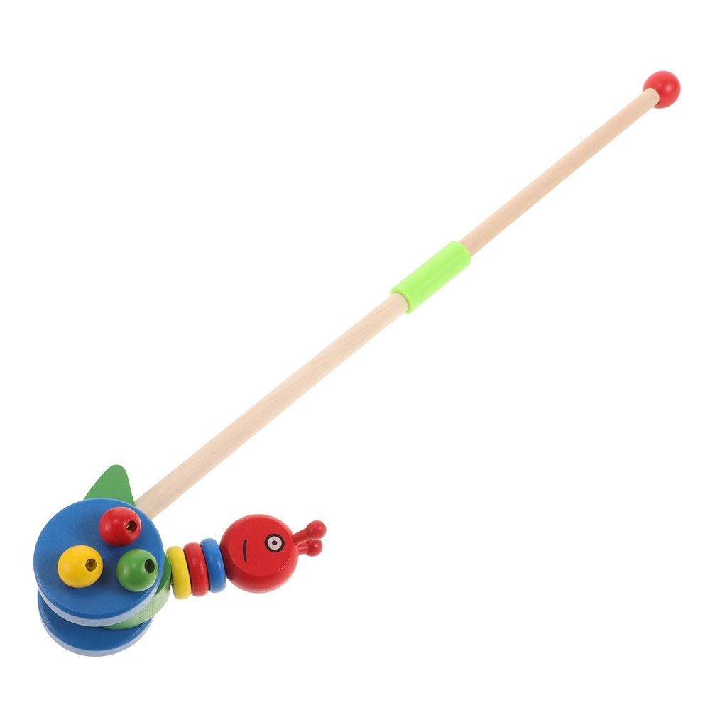 FOYTOKI Wooden Push Walker with Handle Cute Animal Design for Boys and Indoor Activity Learning Aid Moving for Boy Girl