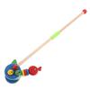 FOYTOKI Wooden Push Walker with Handle Cute Animal Design for Boys and Indoor Activity Learning Aid Moving for Boy Girl view 1